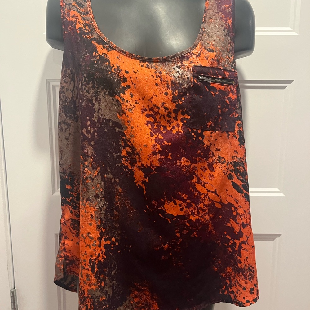 Abstract Orange and Black Women's Tank Top